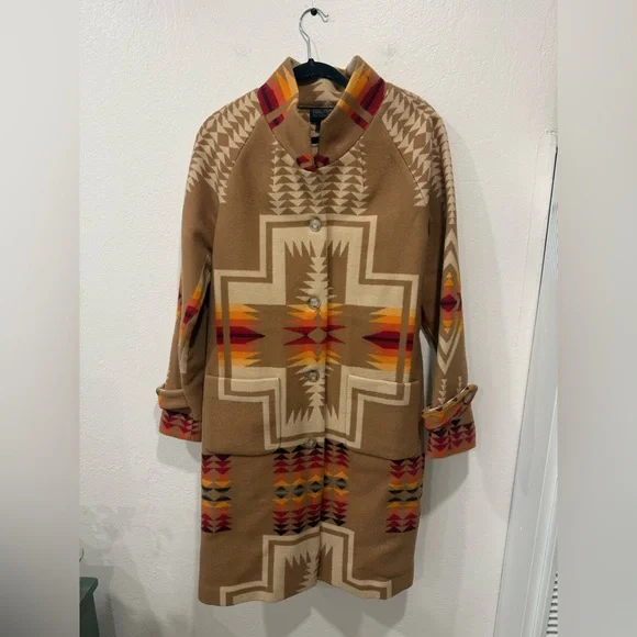 Pendleton Tan Harding Archive Blanket Coat in size Large - Picture 7 of 12